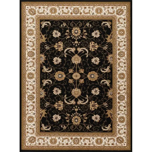 Black Area Rug 9 ft 2 in x 12 ft 6 in, Stylish Large Carpet for Home Decor, Modern Design for Living Room, Bedroom, Office,